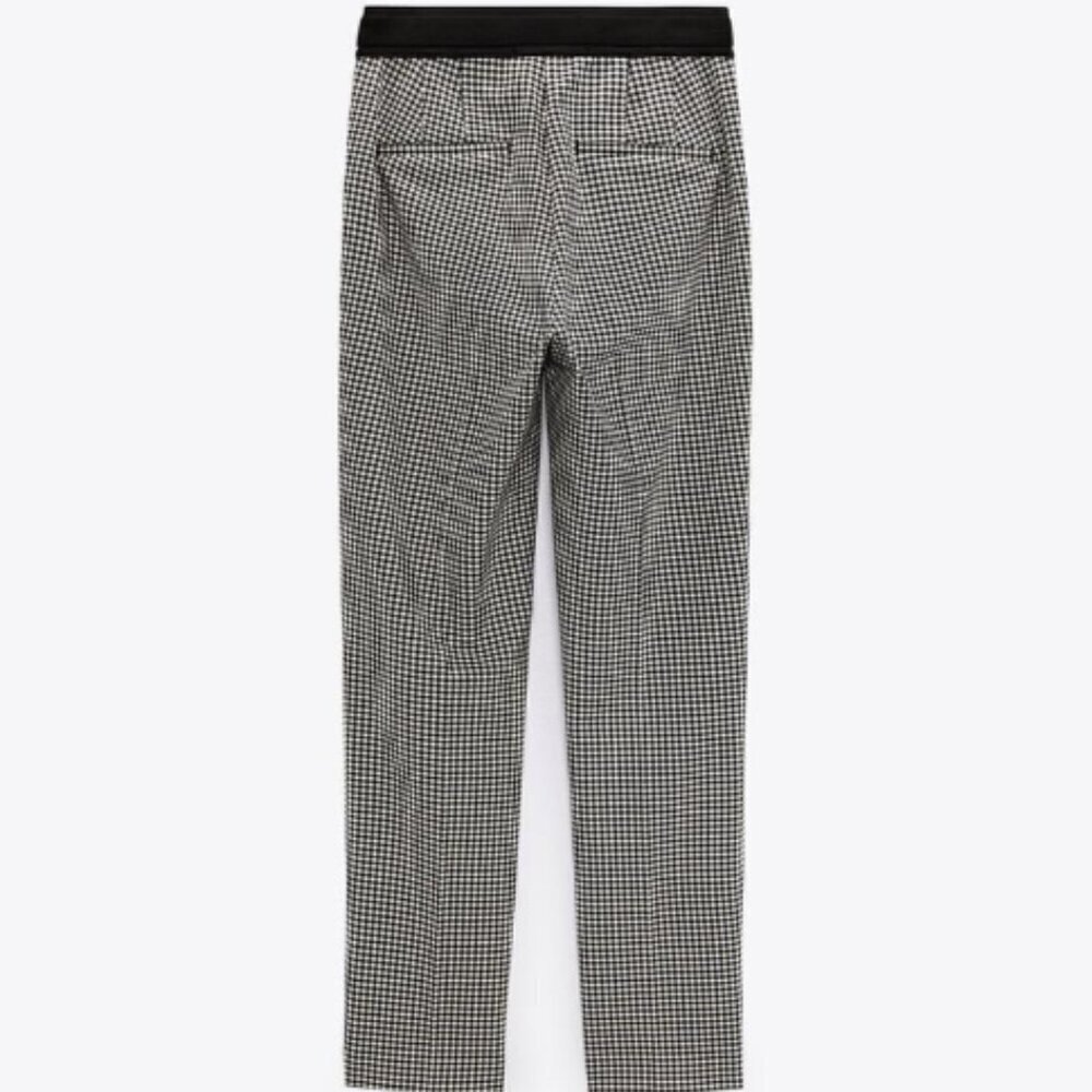 Zara Gingham Jogger Waist Pants